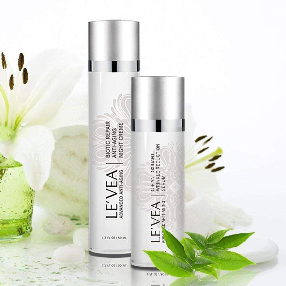 Le’Vea Age Perfect: Night Repair Cream + Vitamin C+ Serum